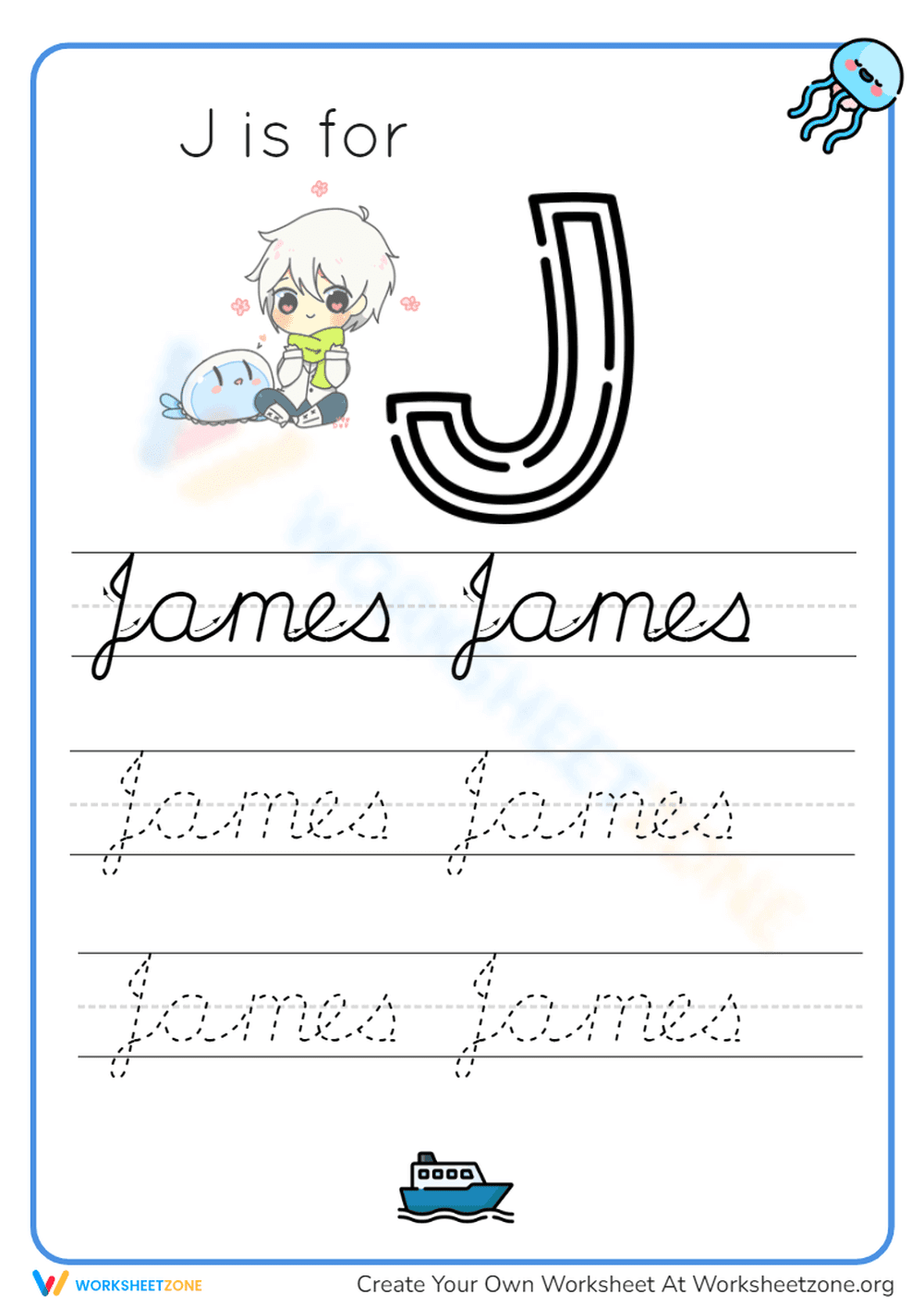 J is for... Worksheet - Page 1