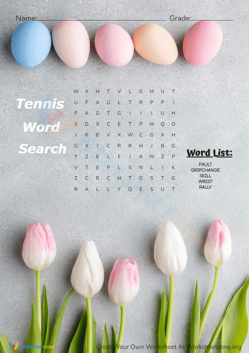 Tennis Worksheet for Sports-Based Education - Page 1