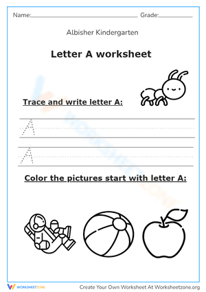 Letter A Tracing Worksheet | Essential Kindergarten Ready