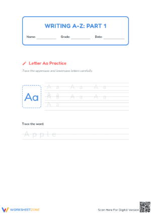 Alphabet Tracing A-D Worksheet | Kindergarten Printable