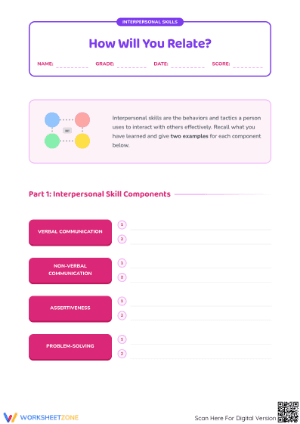 Essential Interpersonal Skills Worksheet | Grades 3-5 Ready