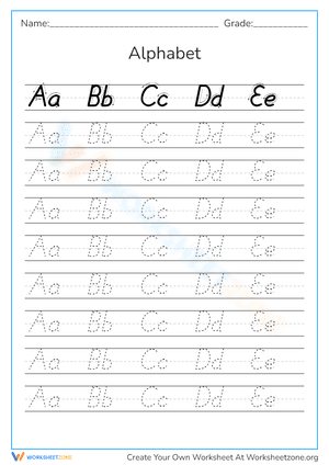 Alphabet Practice Worksheet