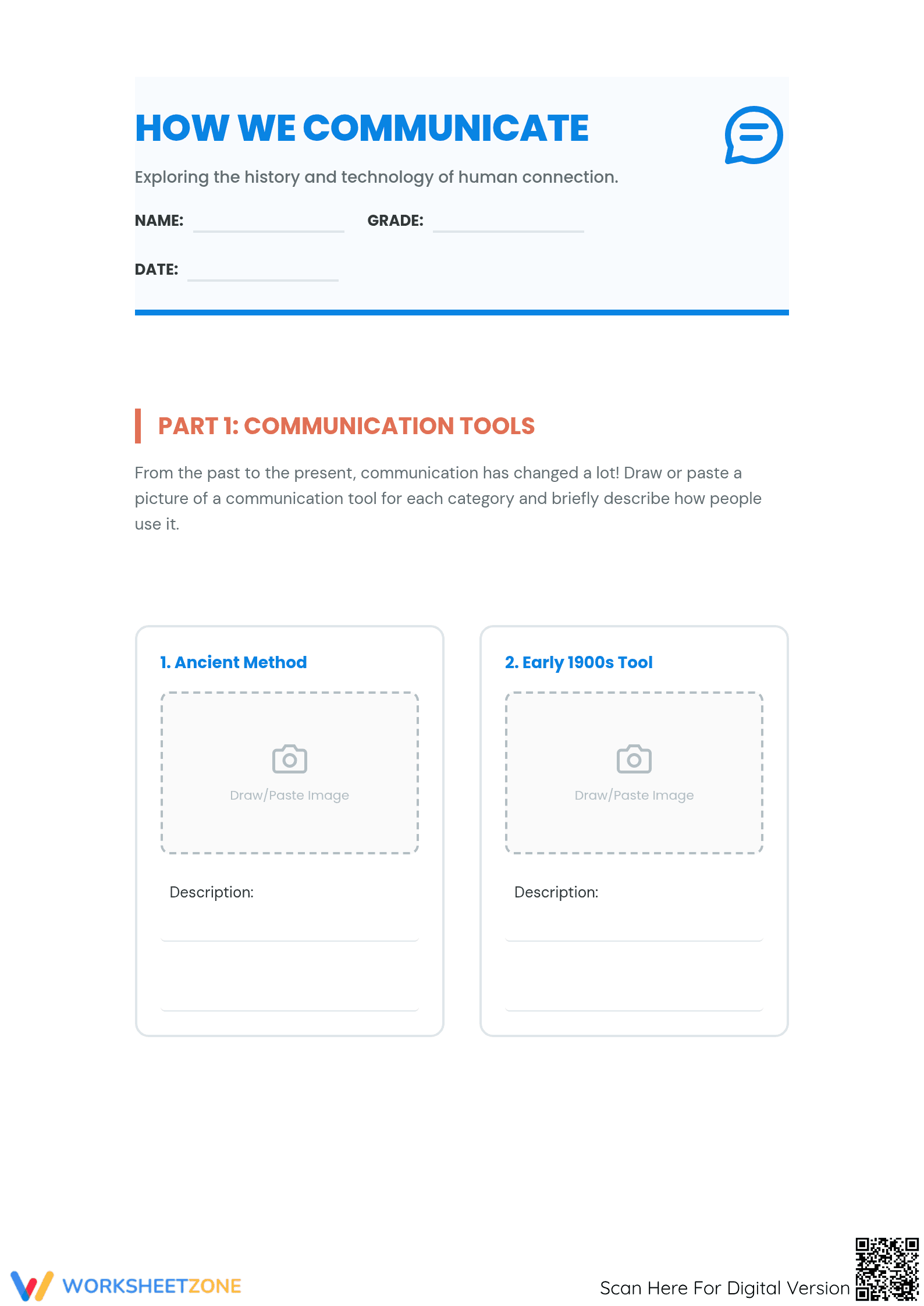 How We Communicate Worksheet - Page 1
