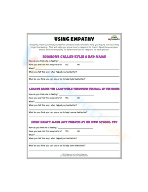 Develop Empathy Skills Worksheet