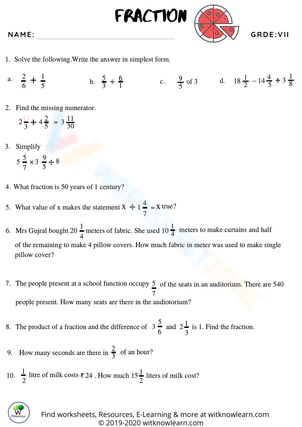 Fraction - Page 1