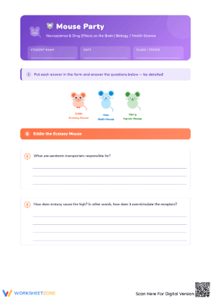 Engaging Mouse Party Worksheet Activity