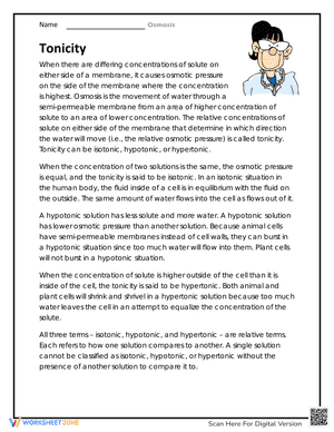 Tonicity Worksheet: Understanding Osmotic Effects