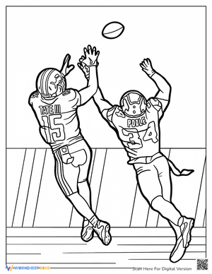 Catching Ball Football Coloring Page | Essential Grade 1