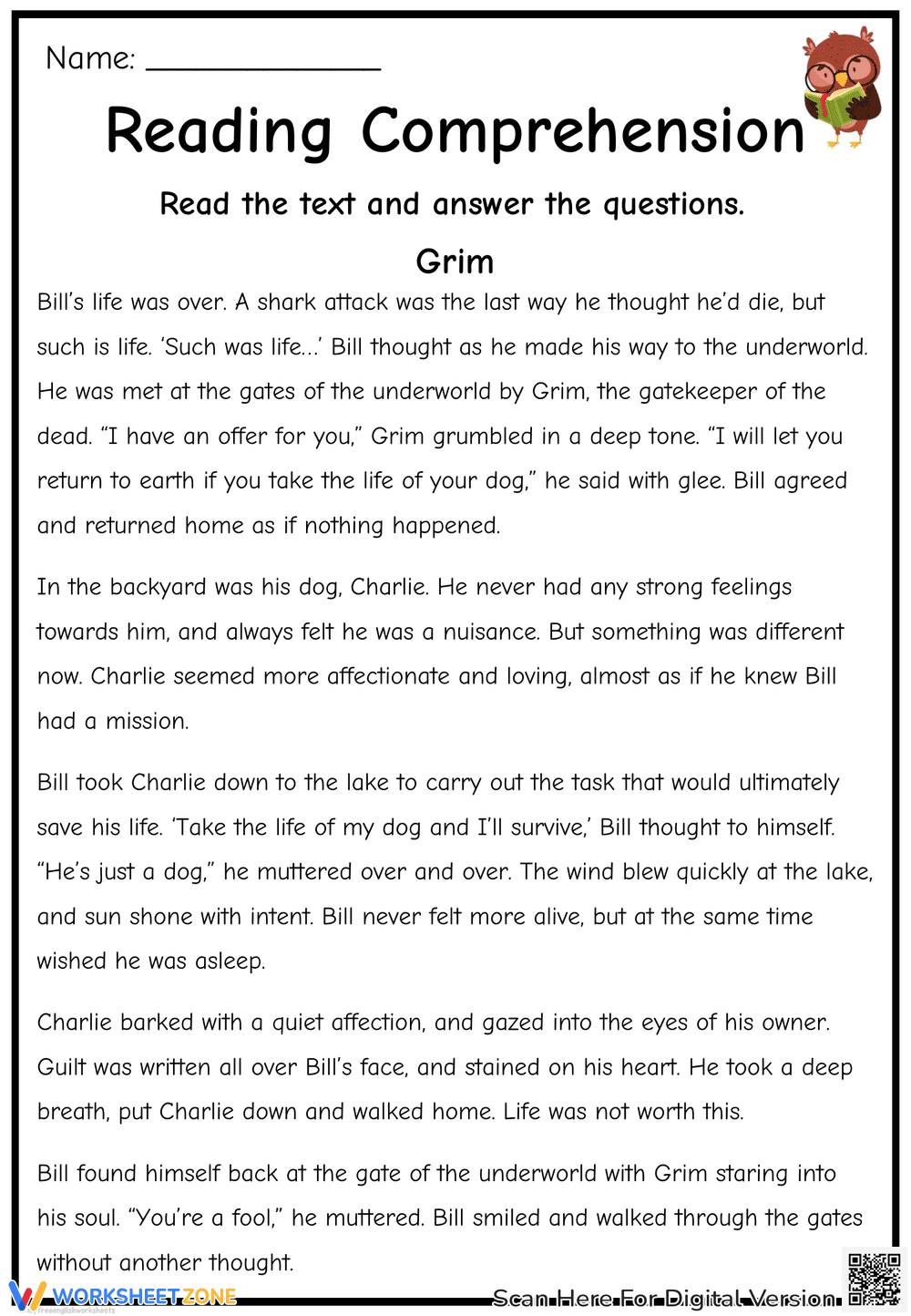 Enhance Vocabulary with the Word Grim - Page 1
