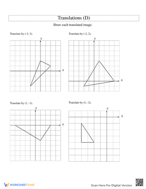 Geometry Translations Worksheet
