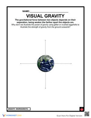 Visual Gravity Worksheet for Science Education