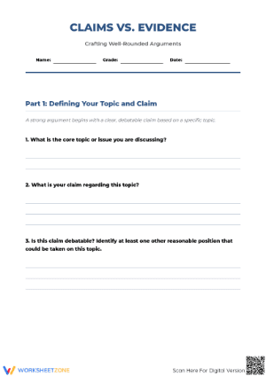 Crafting Well-Rounded Arguments Worksheet