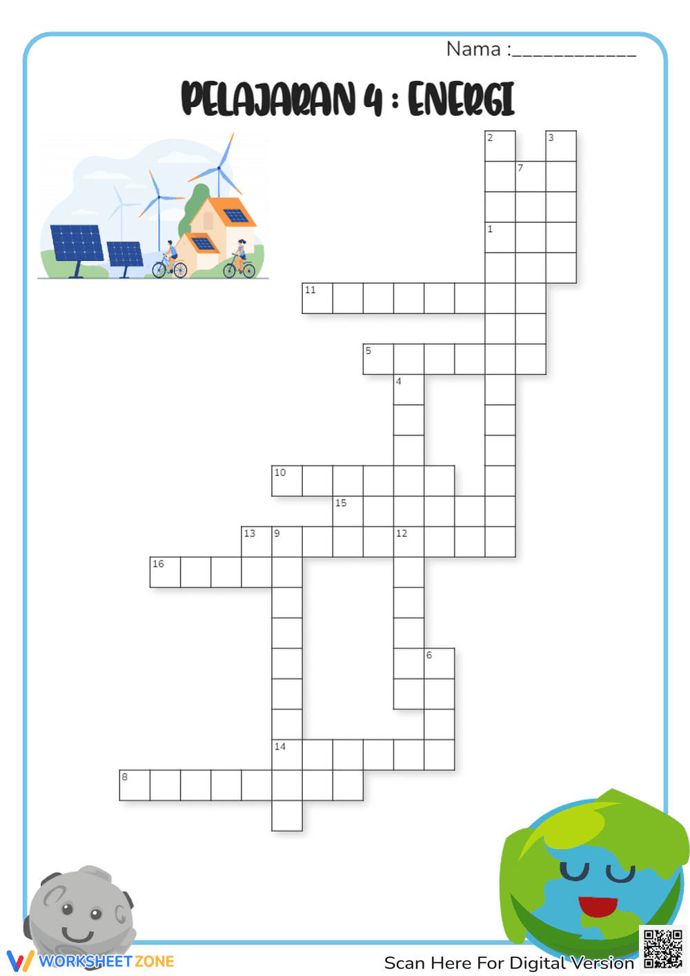 Energy Sources Crossword | Grade 4 Essential Science - Page 1