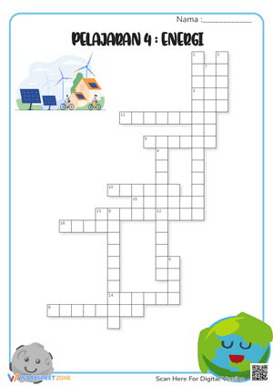 Energy Sources Crossword | Grade 4 Essential Science
