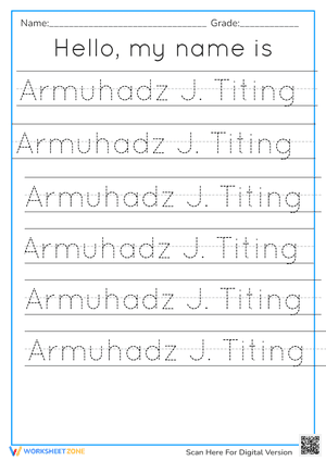 Tracing Names for Handwriting