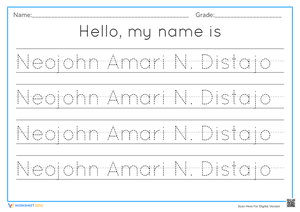 Practice Name Writing