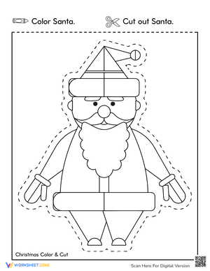 Santa Cutting Practice | Printable Grade K-2 Craft