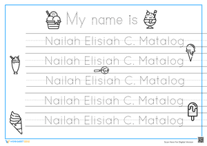Handwriting Name Tracing