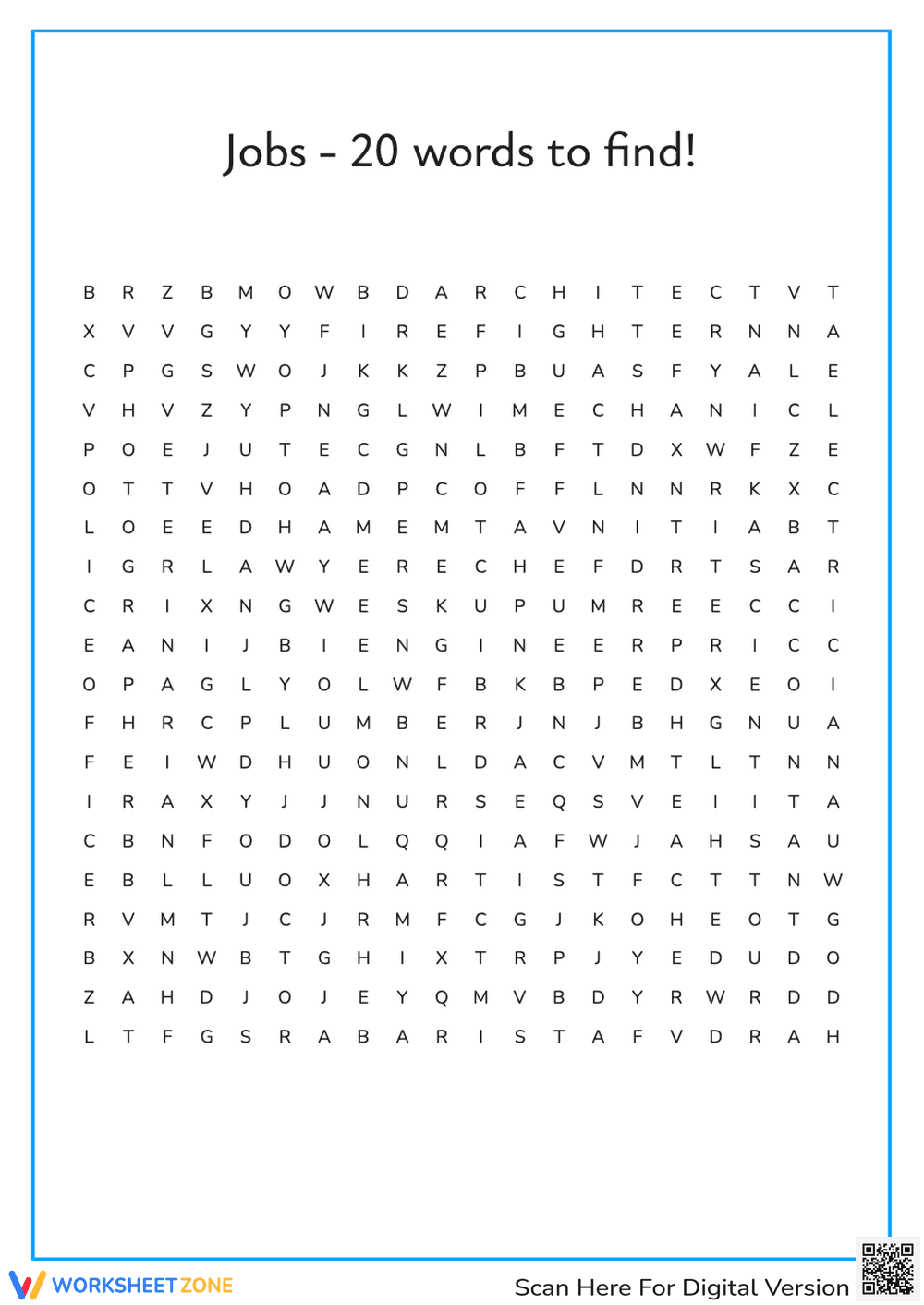 Jobs- 20 words to find! - Page 1