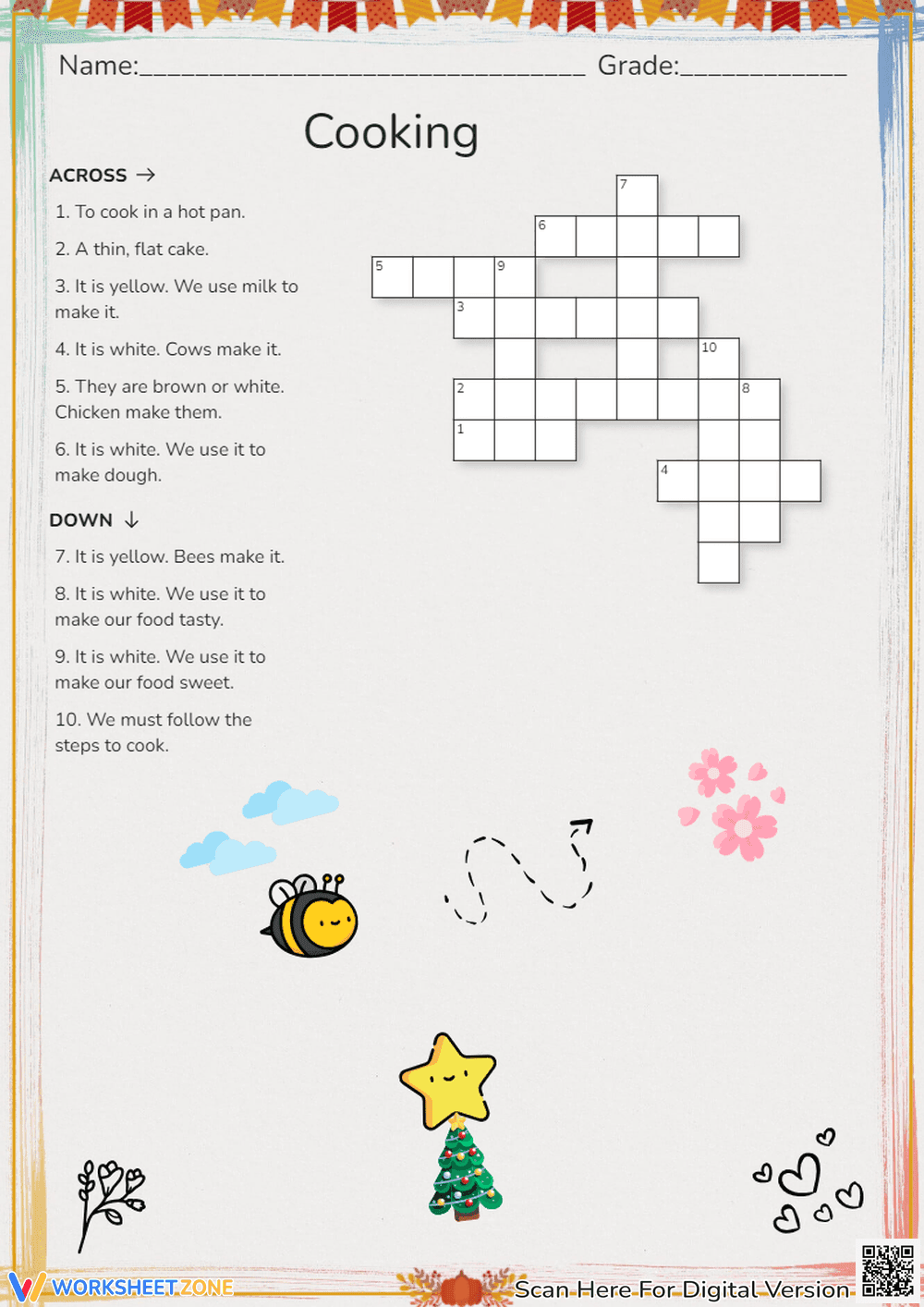 Cooking Crossword Puzzle - Page 1