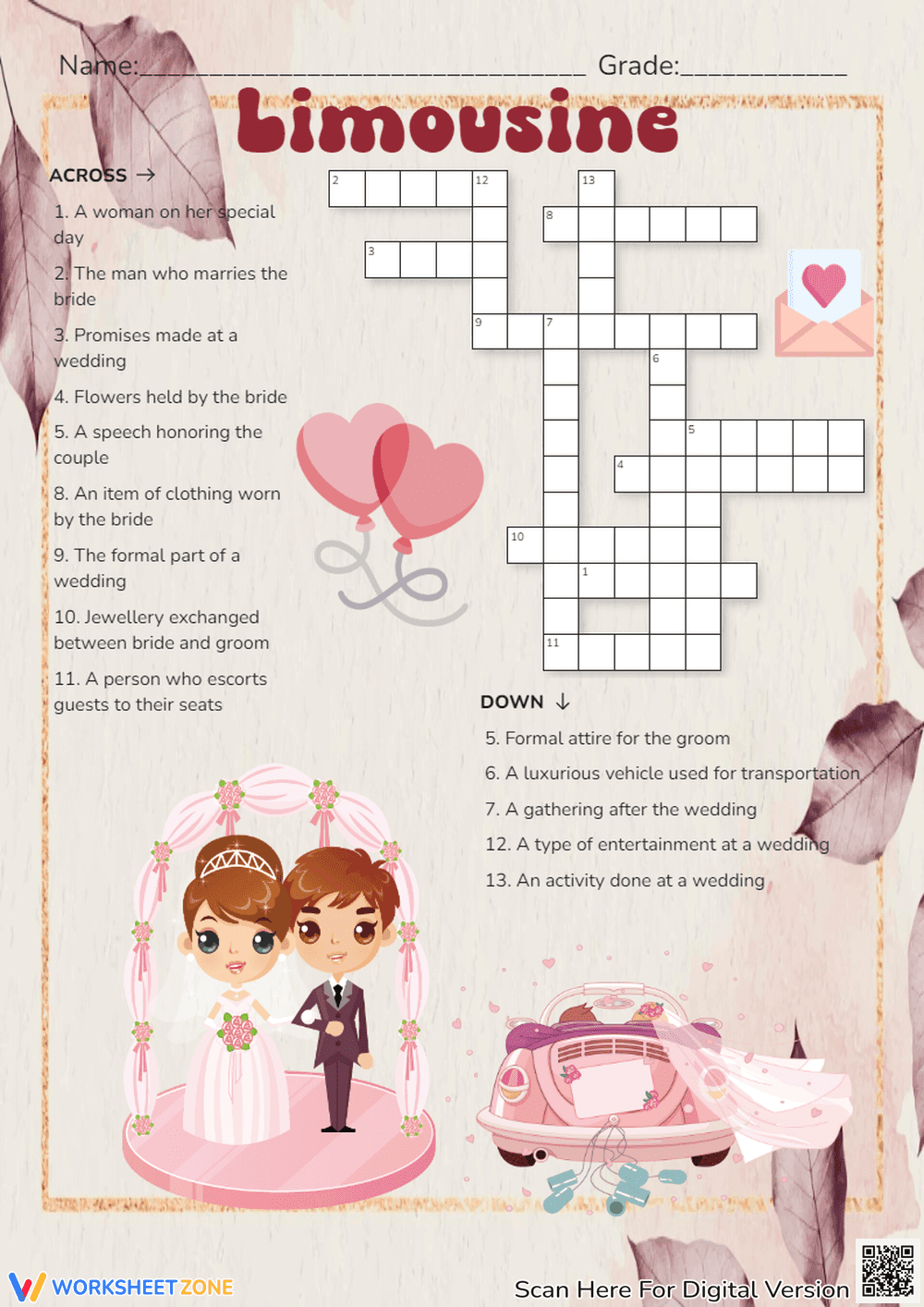 Plan Your Event with a Limousine Worksheet - Page 1