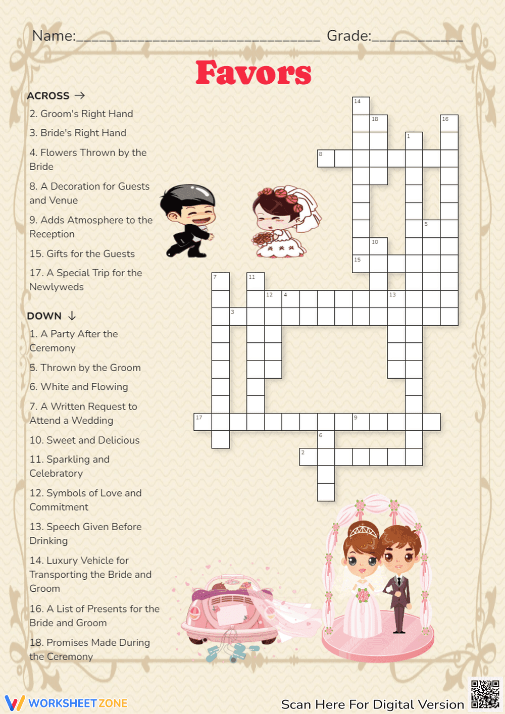 Plan Your Favors with This Worksheet - Page 1
