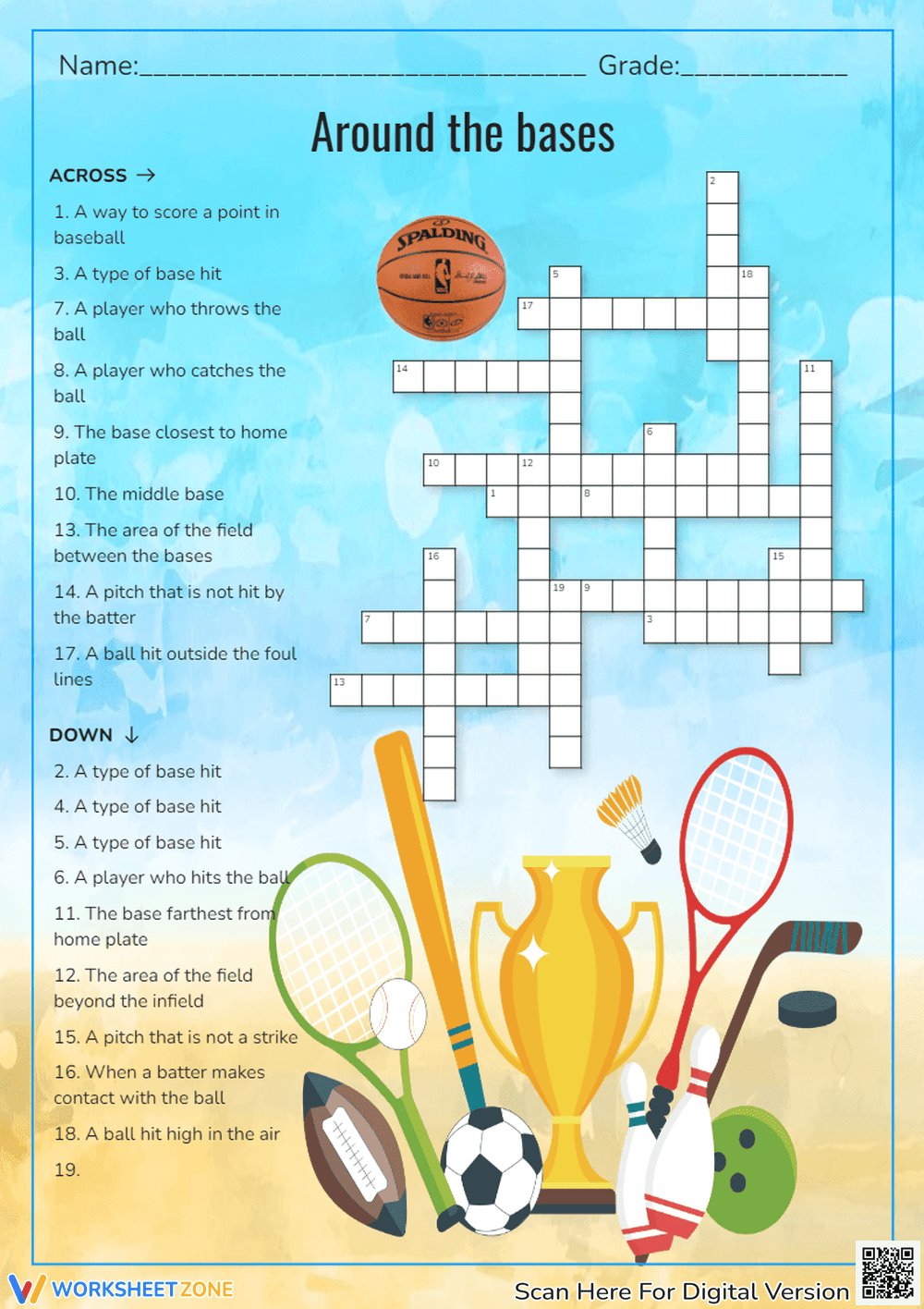 Baseball: Find the Missing Letters - Page 1