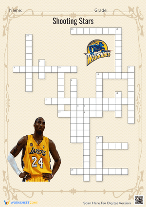 NBA Basketball Crossword | Grade 3 Essential Worksheet