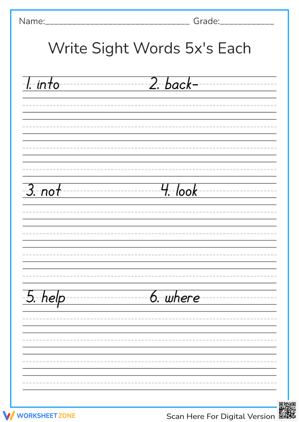 sight words - Page 1
