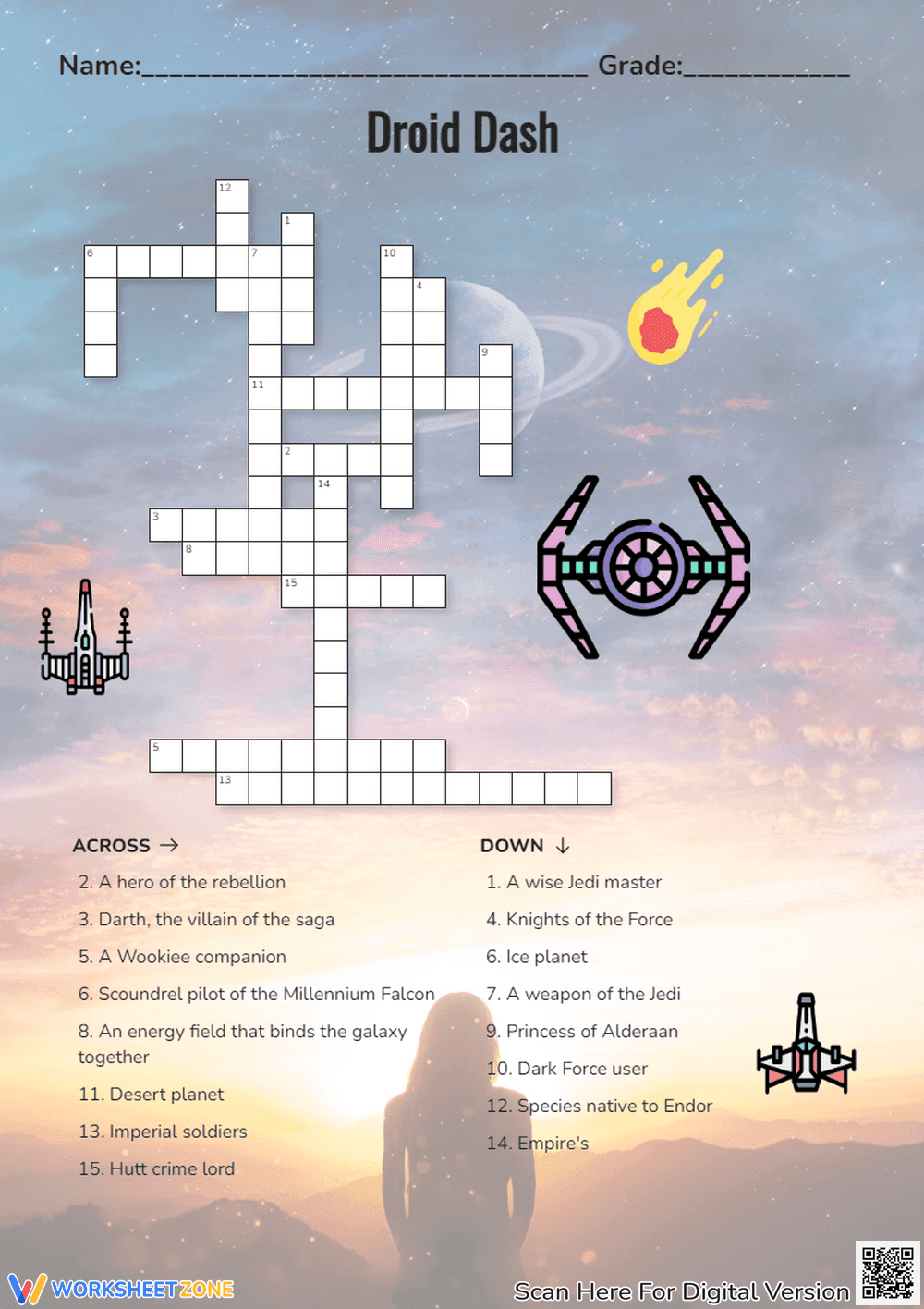 Droid Dash Crossword Puzzle - Page 1