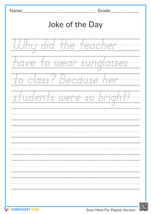 Cursive Handwriting Practice | Grade 3 Printable