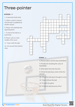 Basketball Crossword Puzzle | Grade 3 Printable