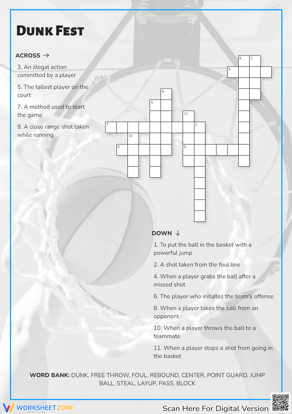 Dunk Fest Crossword Puzzle - Page 1