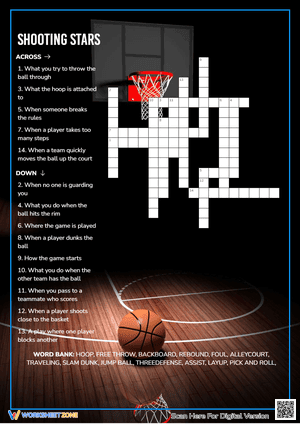 Basketball Crossword Puzzle | Grade 4 Printable