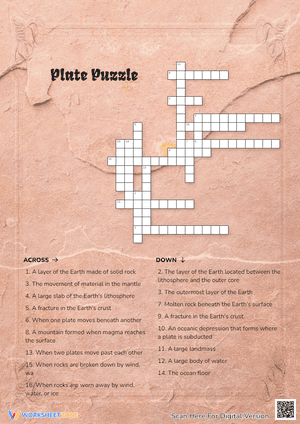 Plate Tectonics Crossword | Grade 6 Science Essential