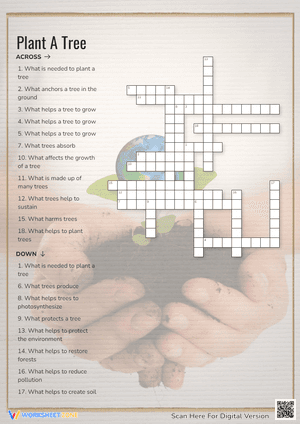 Earth Day Plant a Tree Crossword | Grade 3-5 Essential