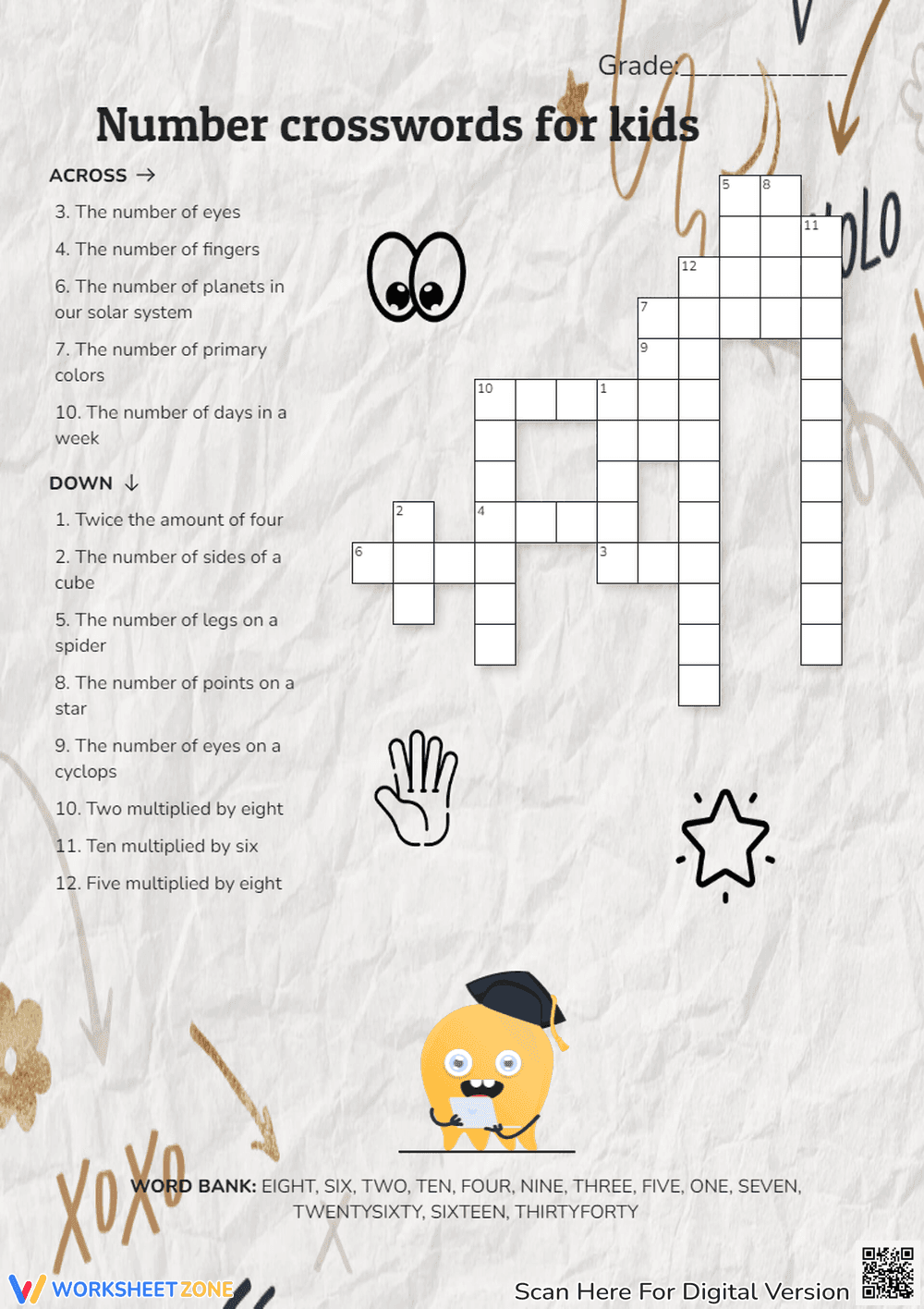 Number crosswords for kids - Page 1