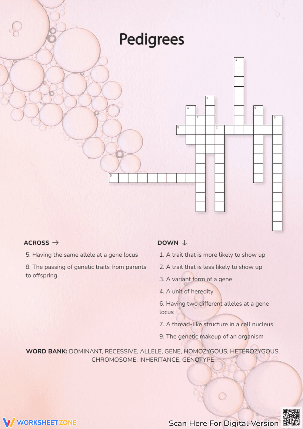 Pedigrees Crossword Puzzle - Page 1
