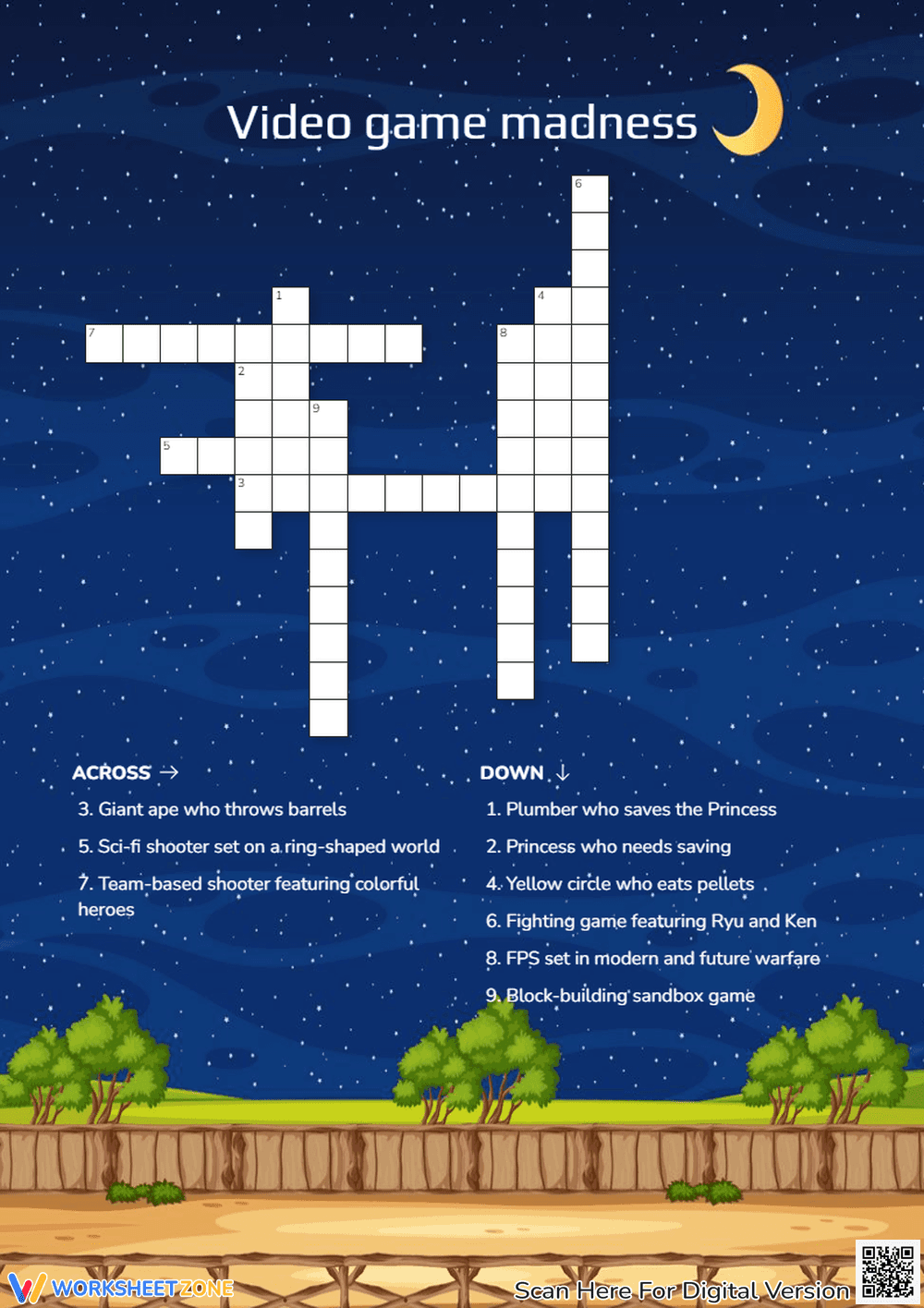 Video Game Madness Crossword Puzzle - Page 1