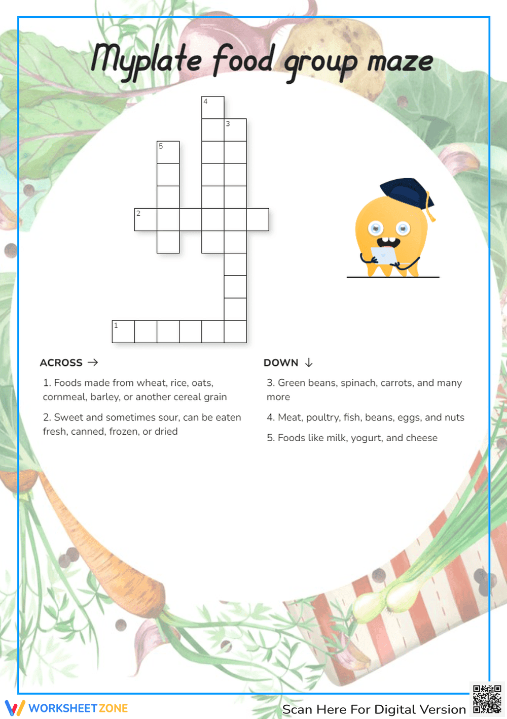 Myplate food group maze Crossword Puzzle - Page 1