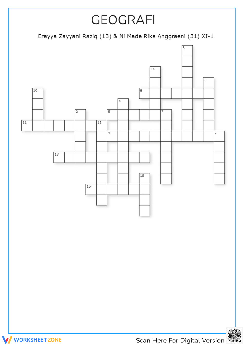 Grade 11 Geography Crossword | Essential Vocabulary Guide - Page 1