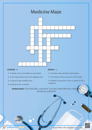 Medicine Maze Crossword | Grade 3-5 Essential Worksheet