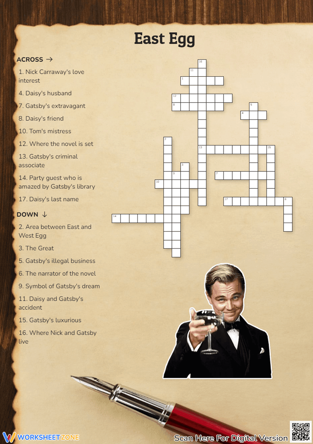 East Egg Crossword Puzzle | Essential Grade 5 ELA - Page 1