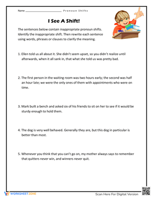 Identifying Pronoun Shifts Practice