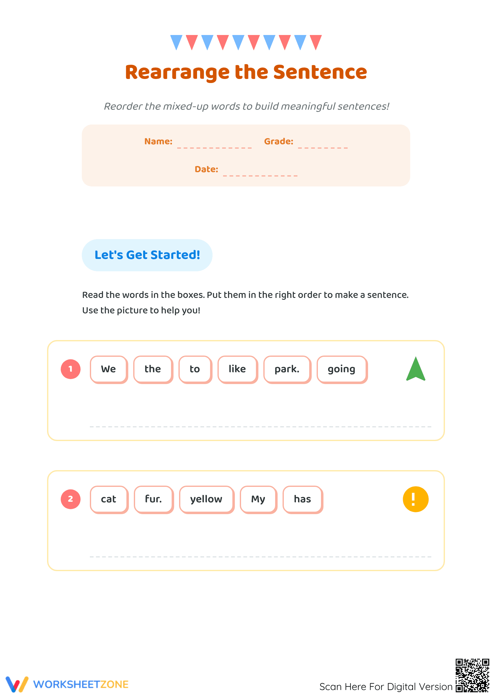 Rearrange the sentence - Page 1