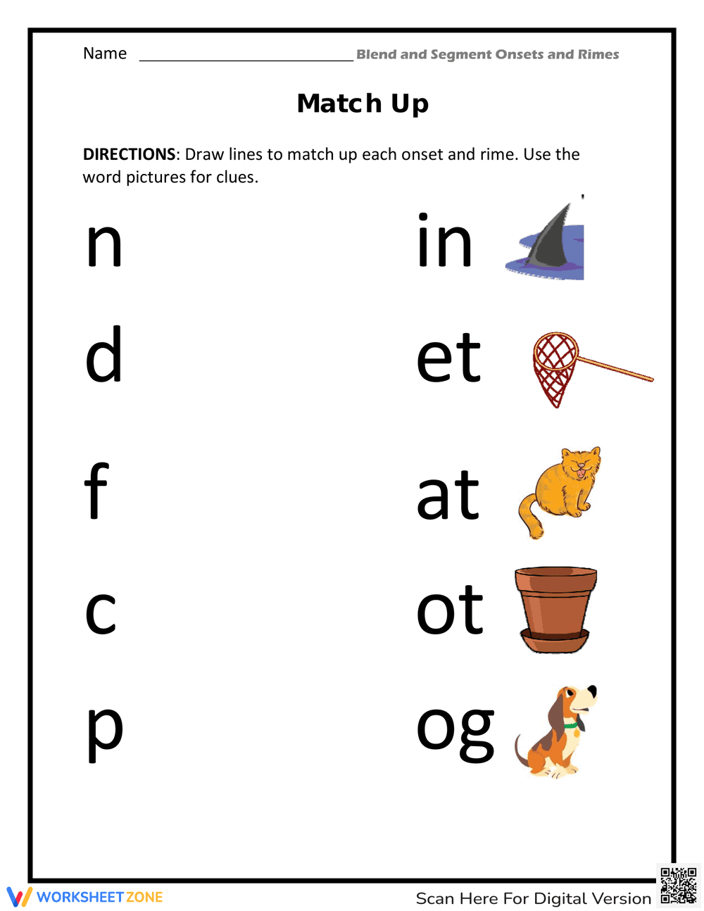 Match Up: Vocabulary and Definitions - Page 1