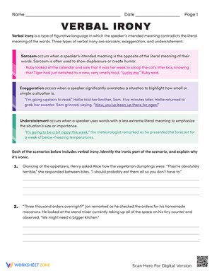 Understanding Verbal Irony: Examples and Exercises