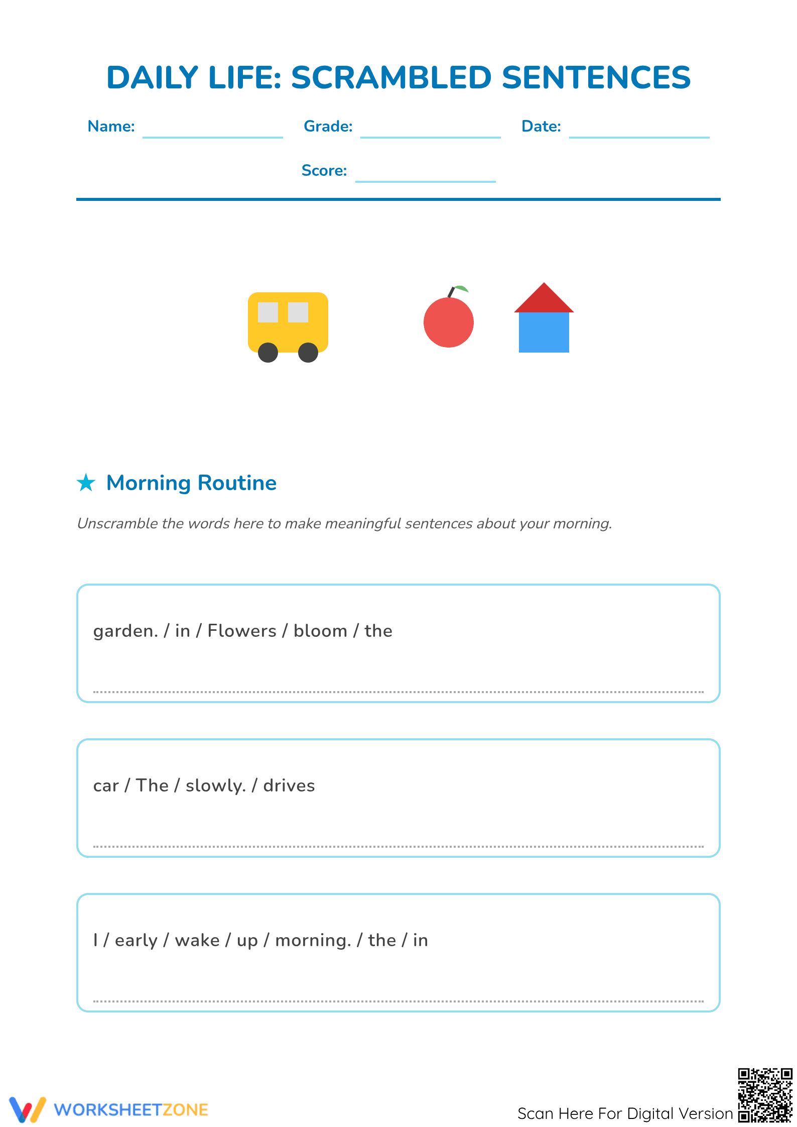 Scrambled Sentences - Page 1