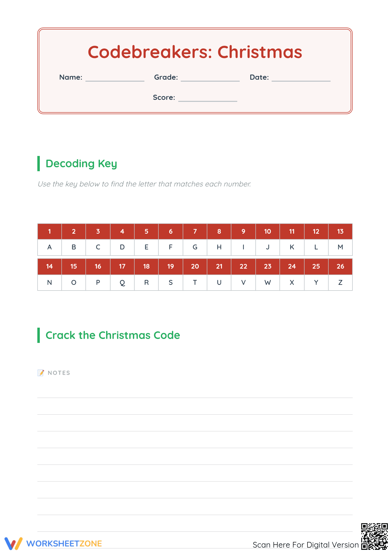 Grade 3 Christmas Decoding — Printable No-Prep Worksheet - Page 1