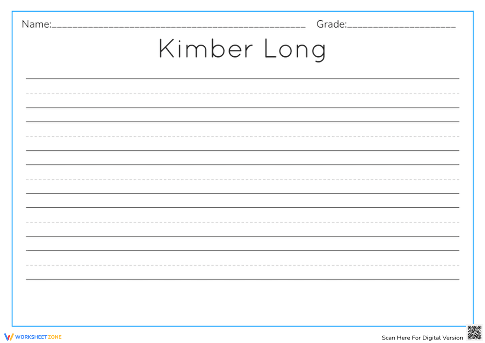 Kimber Long: Handwriting Practice - Page 1